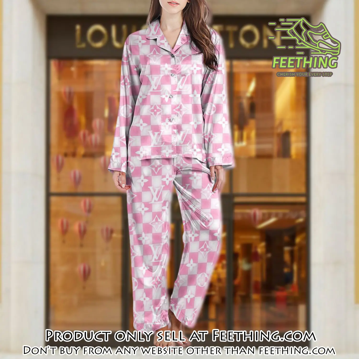 Lv monogram long satin pajama set pjs1033 ft5917465